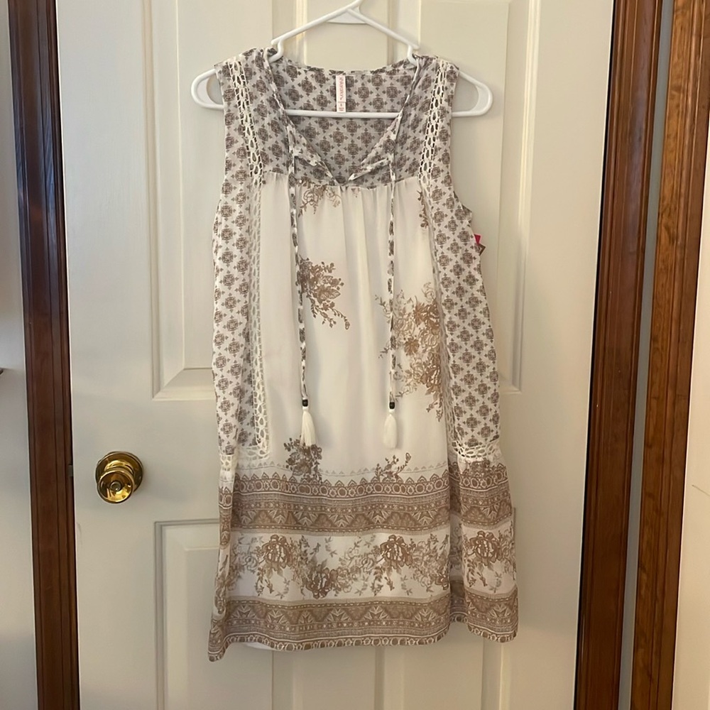 White and tan dress